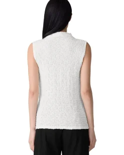 Bubble Jacquard Funnel Neck Slim Tank