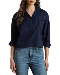 Buckle-Trim Cotton-Blend Shirt