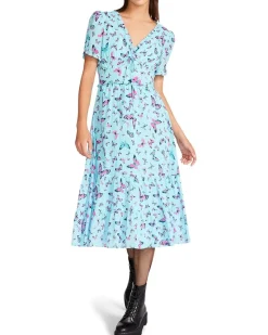 Butterfly Dance Cotton Voile Midi Dress