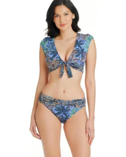 By the Sea Tie Front Cap Sleeve Top