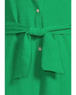 Cabana Textured Button Front Romper cover-up