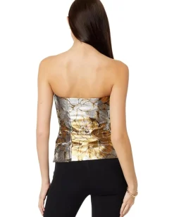 Camilo Strapless Floral Jacquard Top