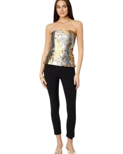 Camilo Strapless Floral Jacquard Top