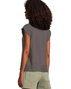 Cap Dolman Sleeve Mix Media Top