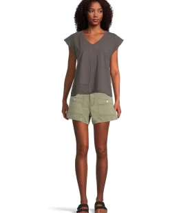 Cap Dolman Sleeve Mix Media Top