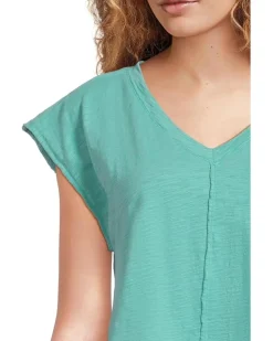 Cap Dolman Sleeve Mix Media Top