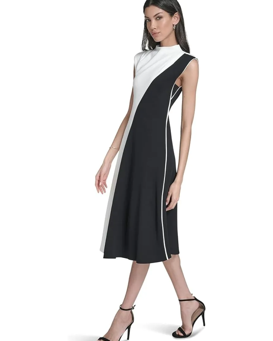 Cap Sleeve Colorblock Aline