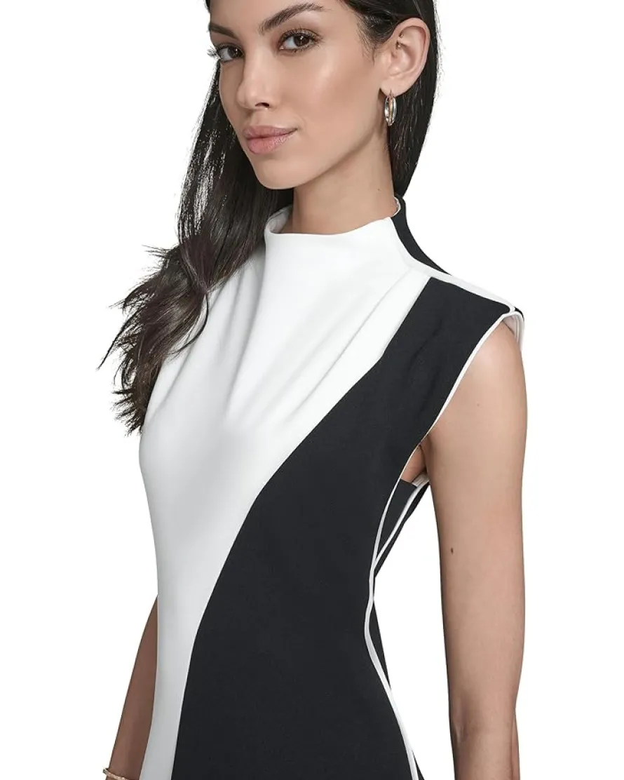 Cap Sleeve Colorblock Aline