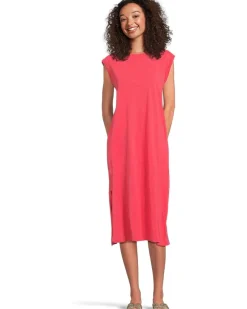 Cap Sleeve Column Dress with Side Slits