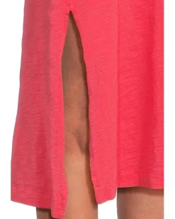 Cap Sleeve Column Dress with Side Slits