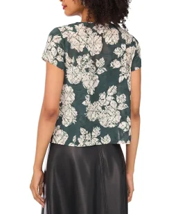 Cap Sleeve Cowl Front Blouse