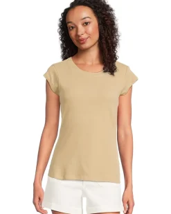 Cap Sleeve Crew Neck Slim Tee