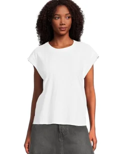 Cap Sleeve Mix Media Tee