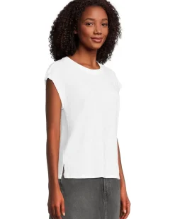 Cap Sleeve Mix Media Tee