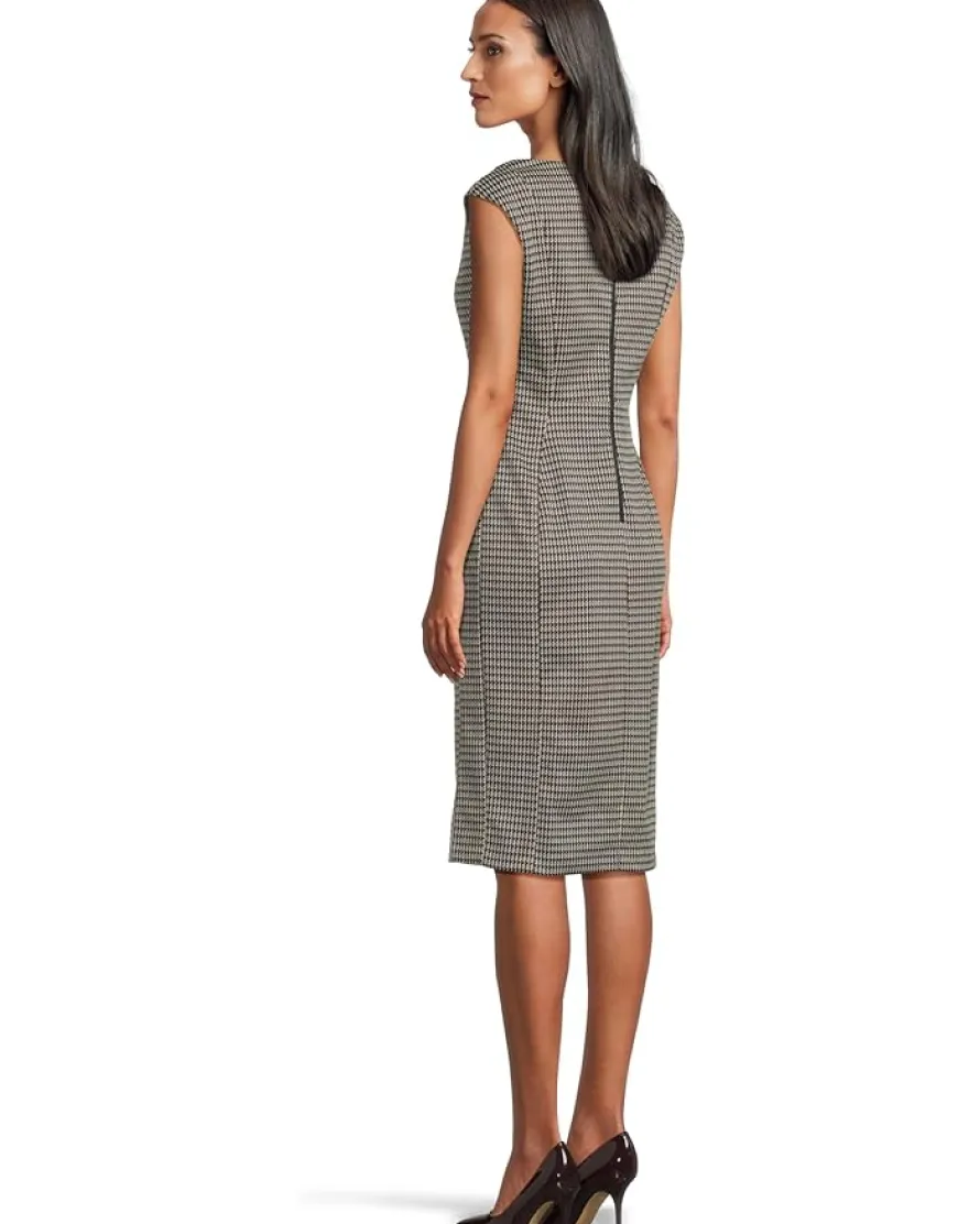 Cap Sleeve Ponte Belted Sheath