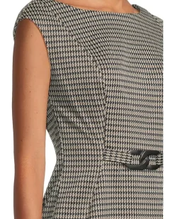 Cap Sleeve Ponte Belted Sheath