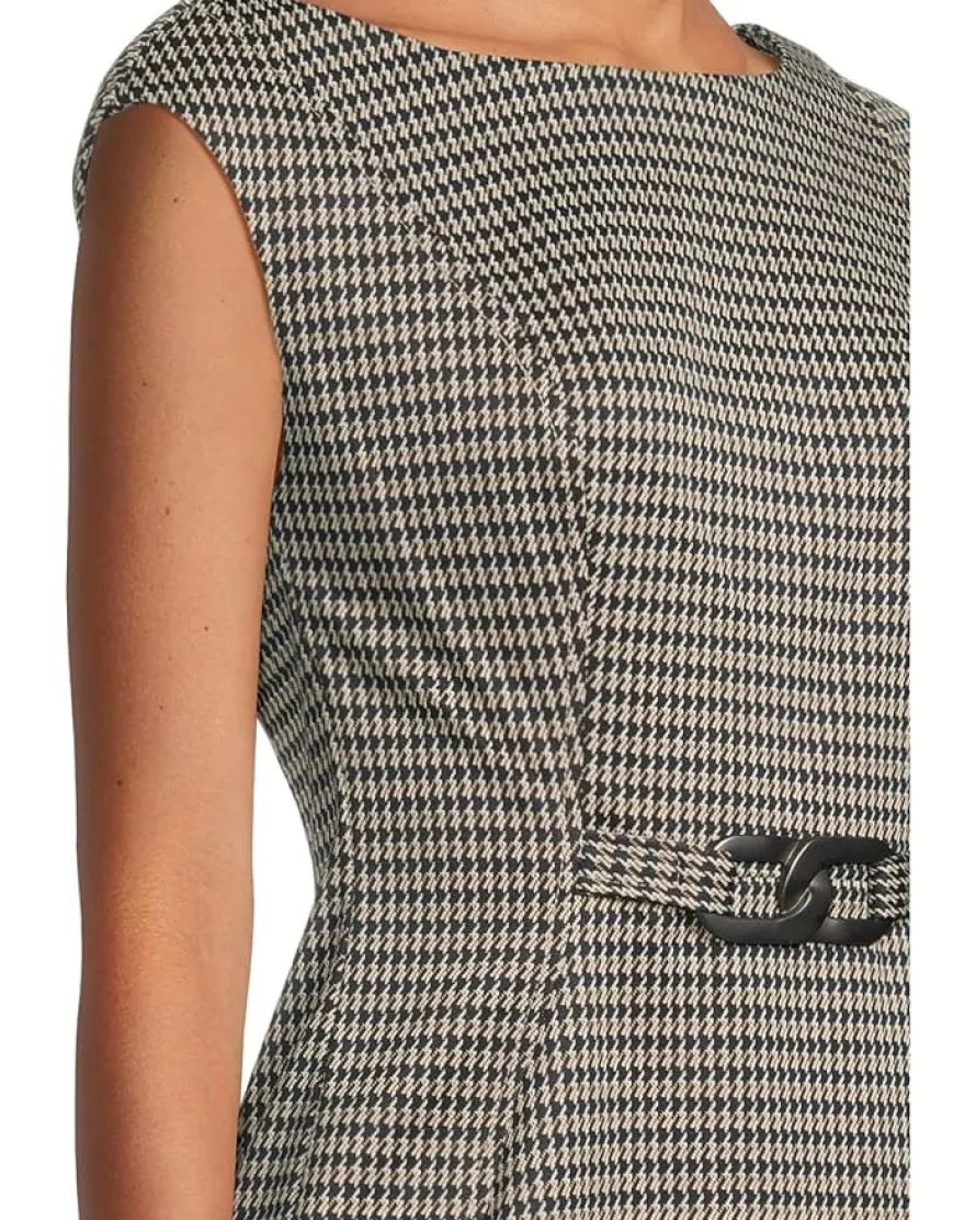 Cap Sleeve Ponte Belted Sheath