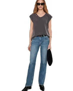 Cap Sleeve V-neck Long Tank