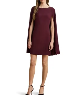 Cape Georgette Cocktail Dress