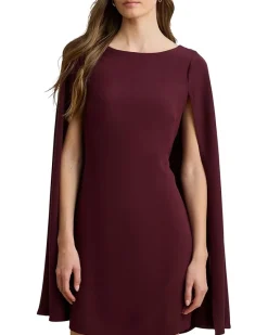 Cape Georgette Cocktail Dress