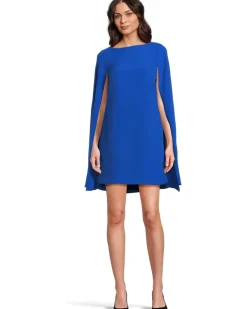 Cape Georgette Cocktail Dress