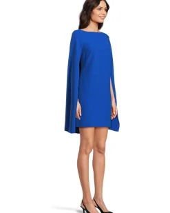 Cape Georgette Cocktail Dress