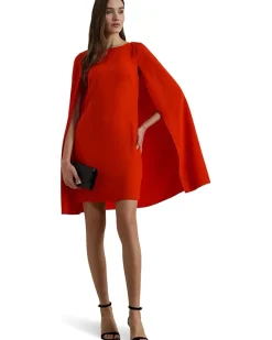 Cape Georgette Cocktail Dress