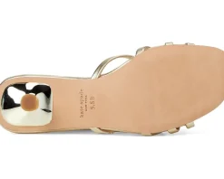 Carolina Metallic Leather Kitten Heel Sandals