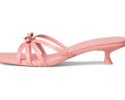 Carolina Pebbled Leather Kitten Heel Sandals