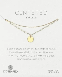 Centered Medium Circle 2 Chain Bracelet