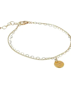 Centered Medium Circle 2 Chain Bracelet