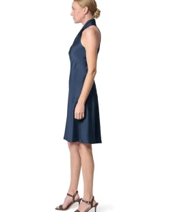 Charmeuse Halter Cocktail Dress