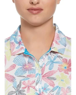 Chevron Floral Sleeveless Polo