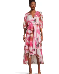 Chiffon Floral Faux Wrap