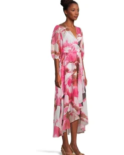 Chiffon Floral Faux Wrap