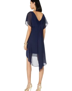 Chiffon Overlay Sheath Dress