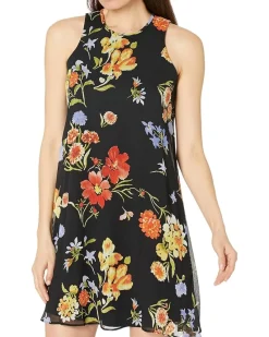 Chiffon Print Sleeveless Shift Dress