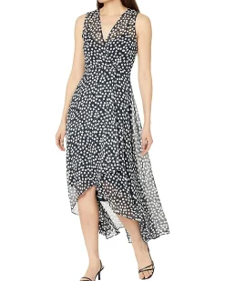 Chiffon Print V-Neck Maxi Dress