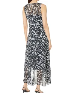 Chiffon Print V-Neck Maxi Dress