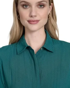 Chiffon Short Sleeve Shirt Dress