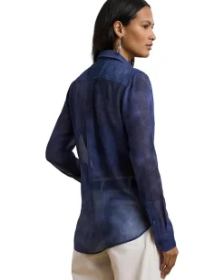 Classic Fit Print Chiffon Shirt