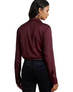Classic Fit Satin Charmeuse Shirt