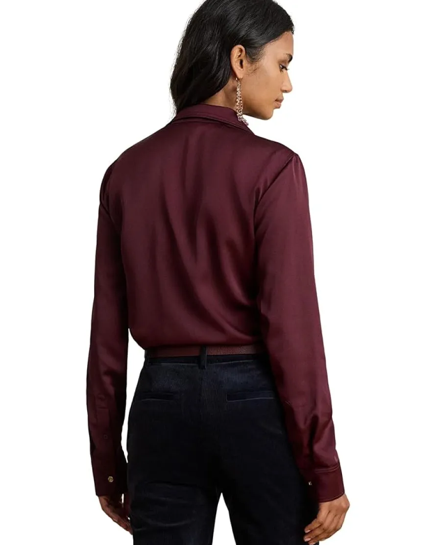 Classic Fit Satin Charmeuse Shirt