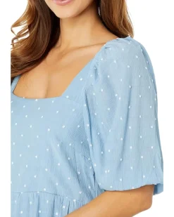 Clip Dot Midi Tiered Dress