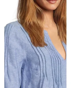 Coastalina Pintuck Peasant Top