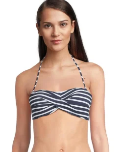 Coastline Stripe Twist Bandeau Top
