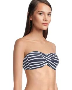 Coastline Stripe Twist Bandeau Top