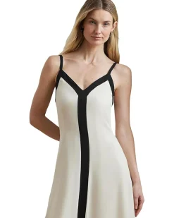 Color Blocked Georgette Sleeveless Dress