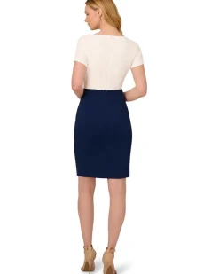 Color-Block Draped Short Dress