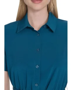 Commuter Pleated Shirt Dress